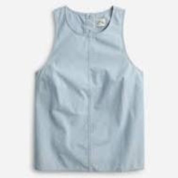 J. Crew Button Back Chambray Tank Top - Picture 1 of 7